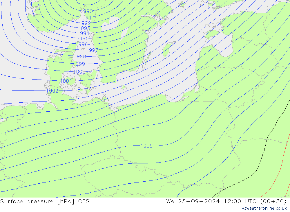 pression de l'air CFS mer 25.09.2024 12 UTC