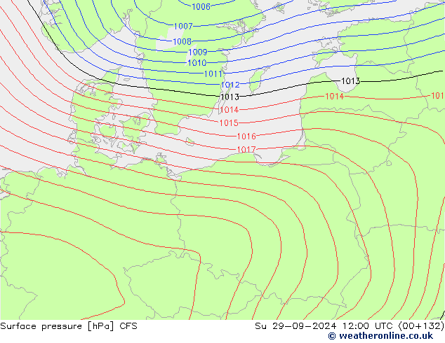 Presión superficial CFS dom 29.09.2024 12 UTC