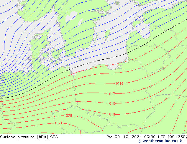 Luchtdruk (Grond) CFS wo 09.10.2024 00 UTC