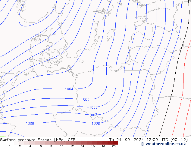 приземное давление Spread CFS вт 24.09.2024 12 UTC