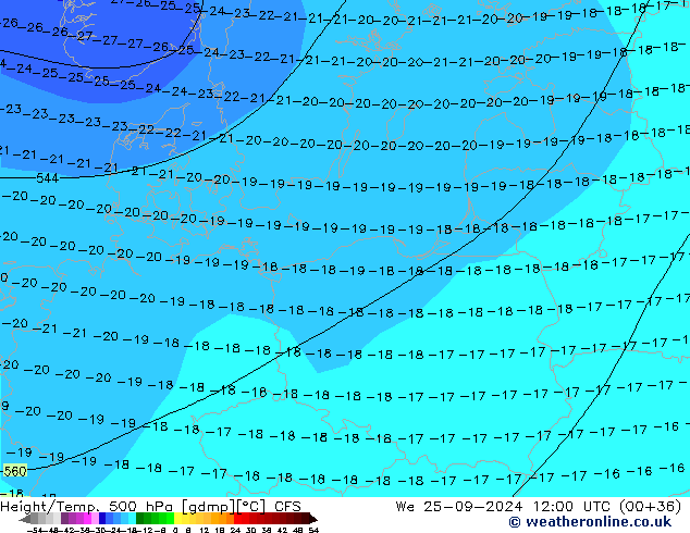 Géop./Temp. 500 hPa CFS mer 25.09.2024 12 UTC