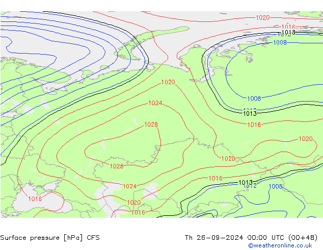 приземное давление CFS чт 26.09.2024 00 UTC