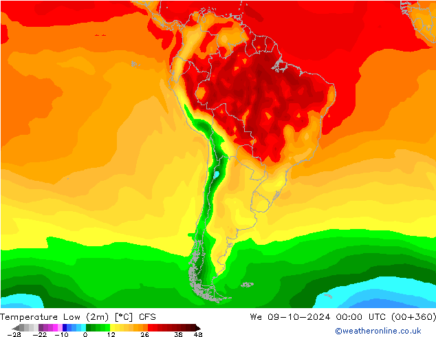 Temperature Low (2m) CFS We 09.10.2024 00 UTC