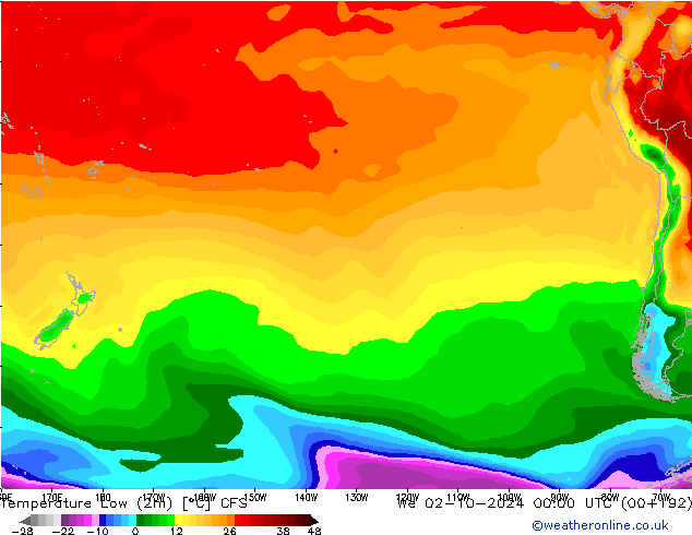 Temperature Low (2m) CFS We 02.10.2024 00 UTC