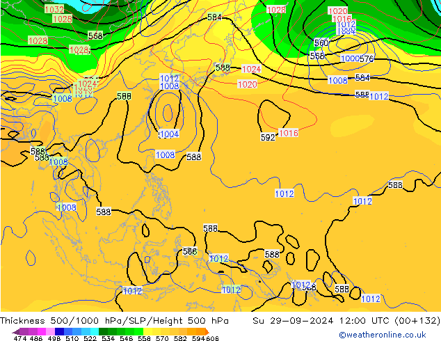 Thck 500-1000hPa CFS Su 29.09.2024 12 UTC