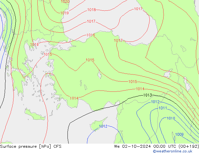 Surface pressure CFS We 02.10.2024 00 UTC