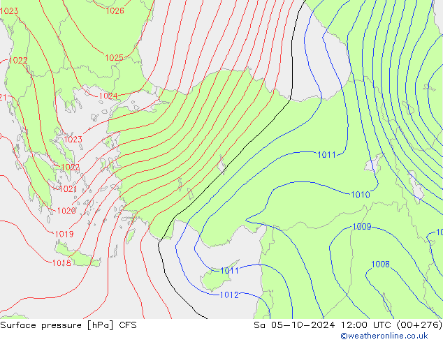 Surface pressure CFS Sa 05.10.2024 12 UTC