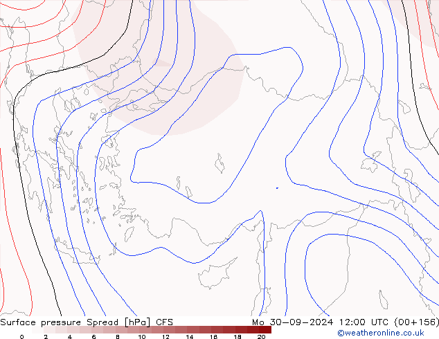 приземное давление Spread CFS пн 30.09.2024 12 UTC