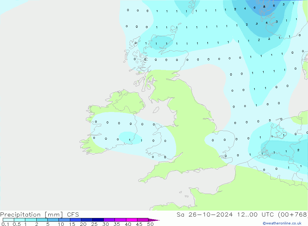 Précipitation CFS sam 26.10.2024 00 UTC