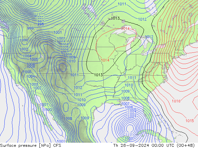 Presión superficial CFS jue 26.09.2024 00 UTC