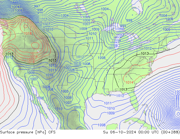 Luchtdruk (Grond) CFS zo 06.10.2024 00 UTC