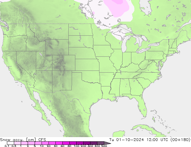 Snow accu. CFS Tu 01.10.2024 12 UTC