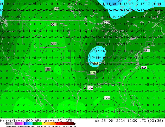 Height/Temp. 500 hPa CFS We 25.09.2024 12 UTC