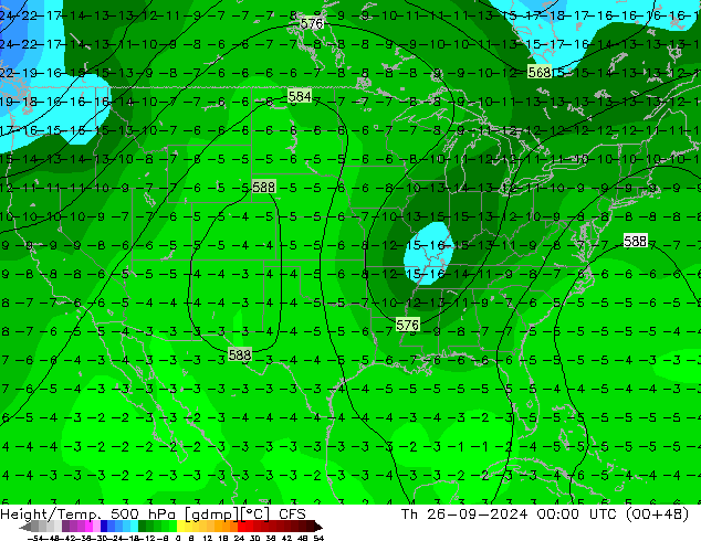 Yükseklik/Sıc. 500 hPa CFS Per 26.09.2024 00 UTC