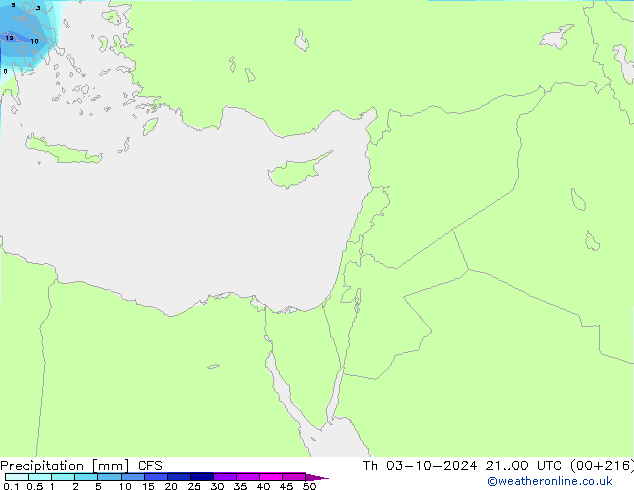 осадки CFS чт 03.10.2024 00 UTC