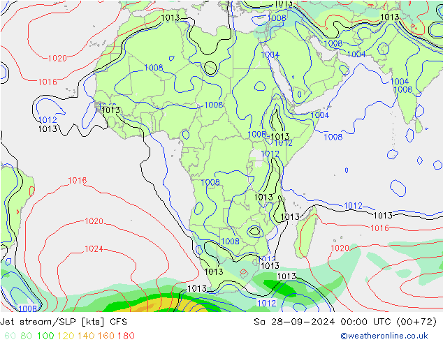 Corriente en chorro CFS sáb 28.09.2024 00 UTC