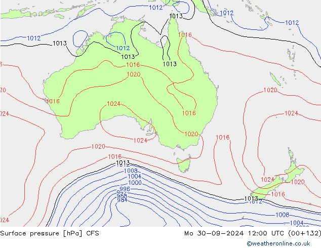 Surface pressure CFS Mo 30.09.2024 12 UTC