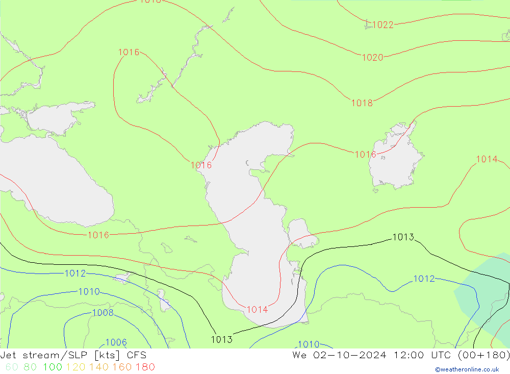 Jet stream/SLP CFS We 02.10.2024 12 UTC