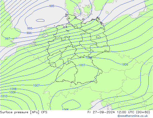 Surface pressure CFS Fr 27.09.2024 12 UTC