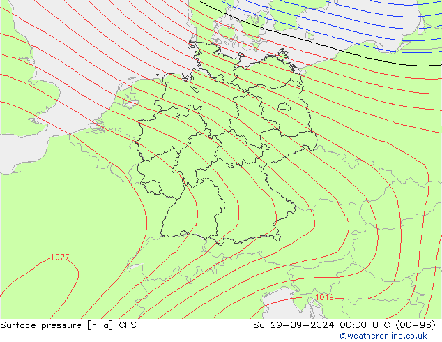 Atmosférický tlak CFS Ne 29.09.2024 00 UTC