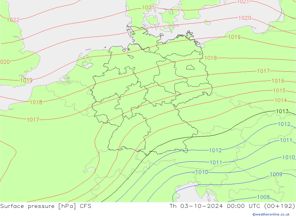 pressão do solo CFS Qui 03.10.2024 00 UTC