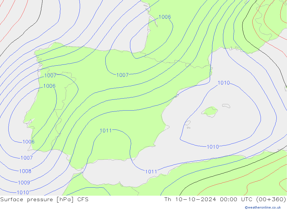 Yer basıncı CFS Per 10.10.2024 00 UTC