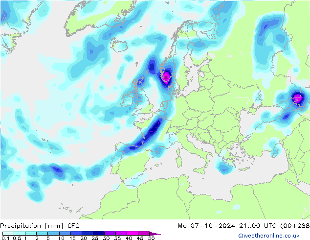 Précipitation CFS lun 07.10.2024 00 UTC