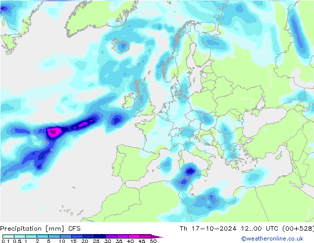 Precipitation CFS Th 17.10.2024 00 UTC