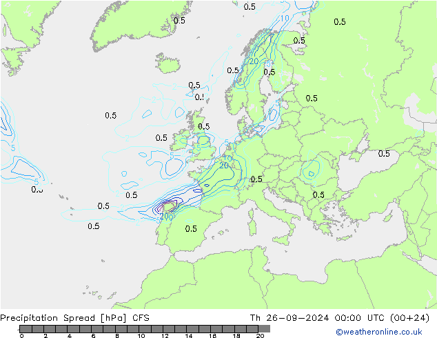 Precipitation Spread CFS Th 26.09.2024 00 UTC