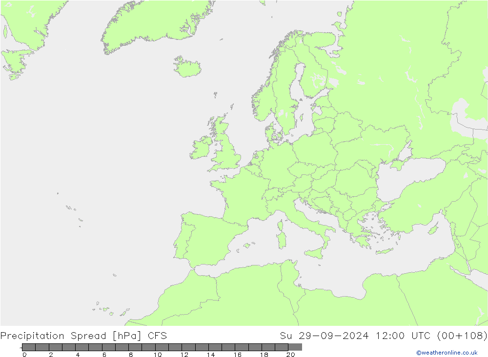 Precipitation Spread CFS Su 29.09.2024 12 UTC