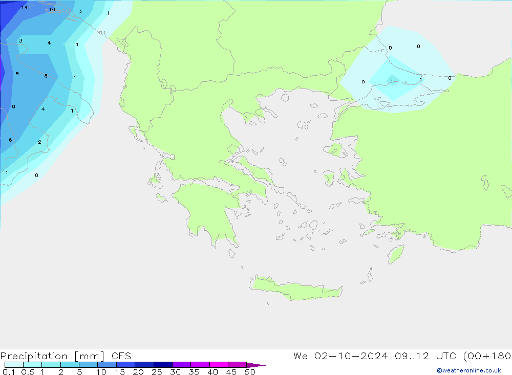 осадки CFS ср 02.10.2024 12 UTC