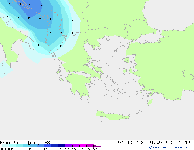 Precipitation CFS Th 03.10.2024 00 UTC