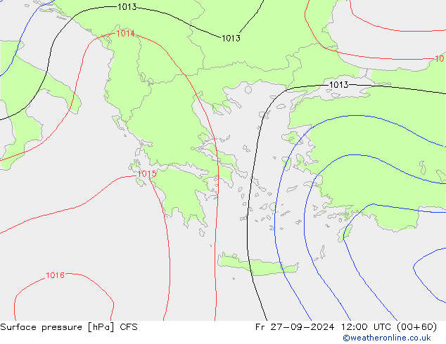 Surface pressure CFS Fr 27.09.2024 12 UTC