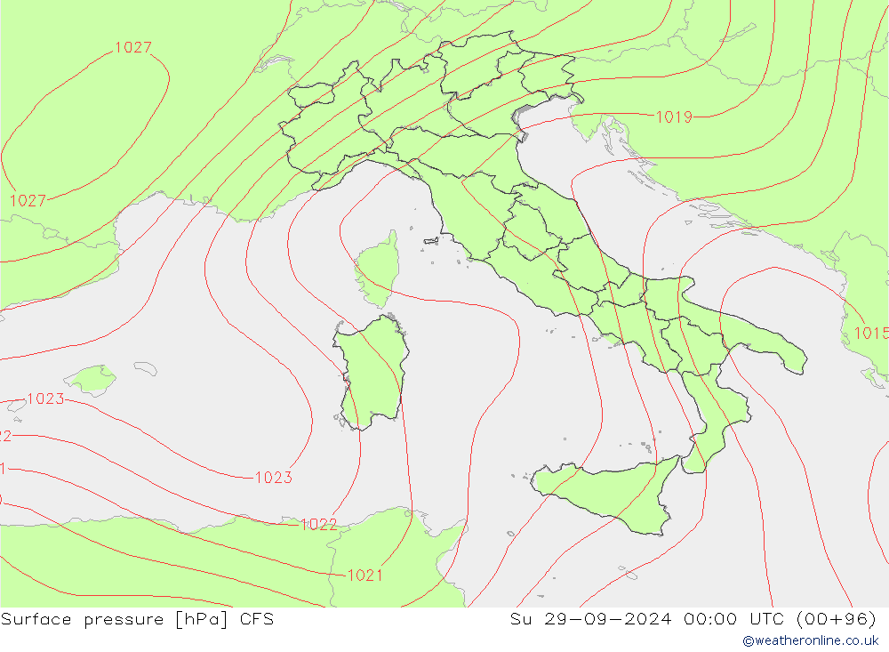 pressão do solo CFS Dom 29.09.2024 00 UTC