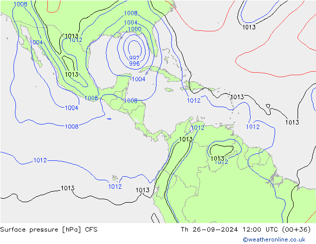 Surface pressure CFS Th 26.09.2024 12 UTC