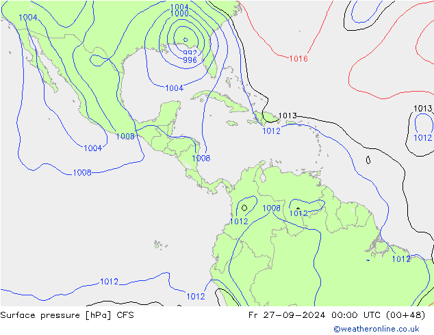 Surface pressure CFS Fr 27.09.2024 00 UTC