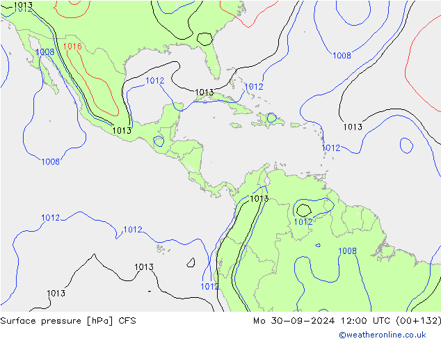 Luchtdruk (Grond) CFS ma 30.09.2024 12 UTC