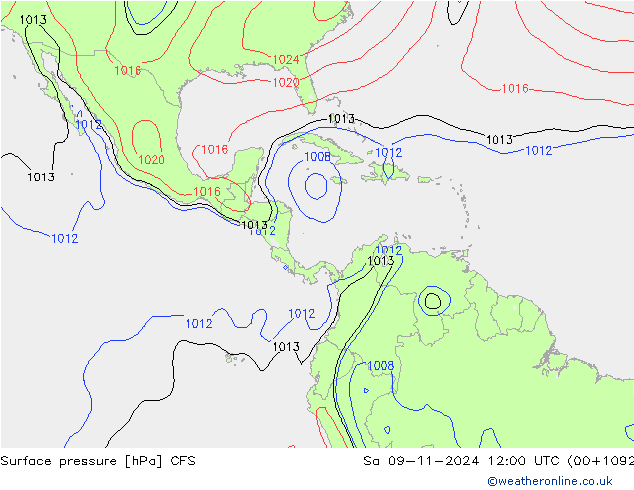 pression de l'air CFS sam 09.11.2024 12 UTC