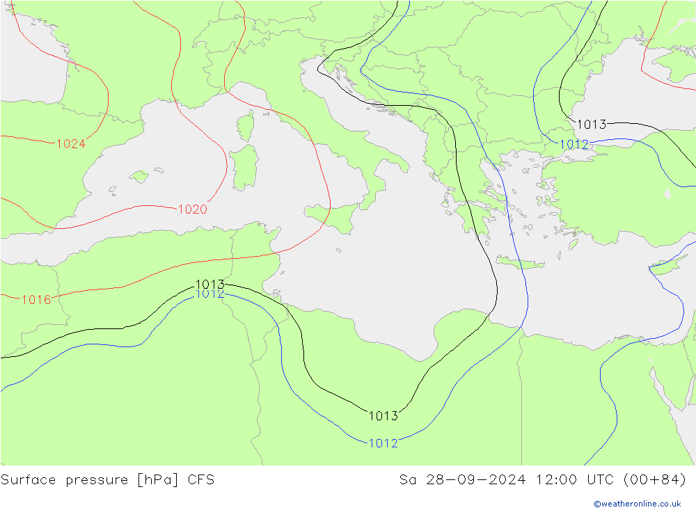 Luchtdruk (Grond) CFS za 28.09.2024 12 UTC