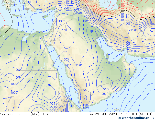 приземное давление CFS сб 28.09.2024 12 UTC