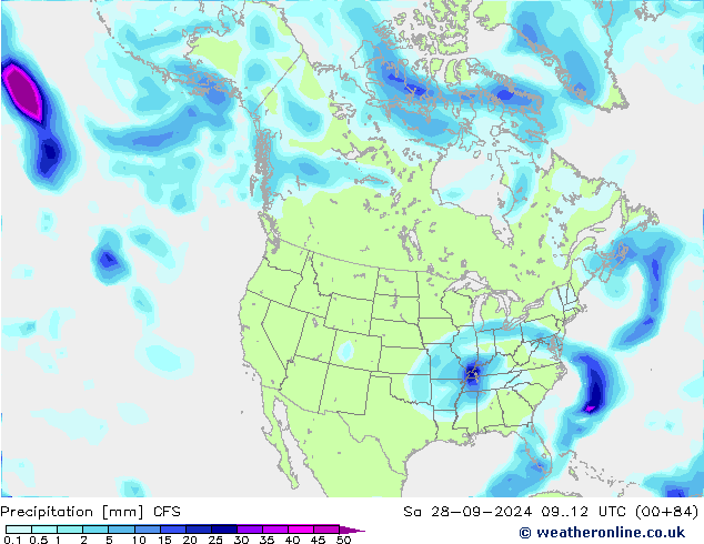 Precipitación CFS sáb 28.09.2024 12 UTC