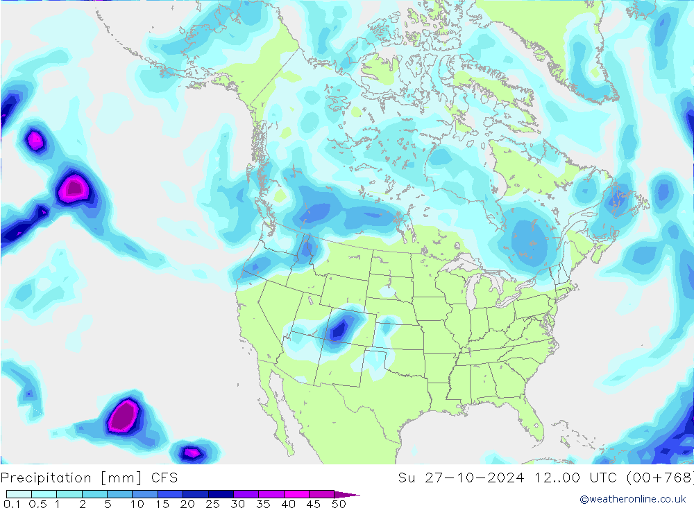 Precipitación CFS dom 27.10.2024 00 UTC