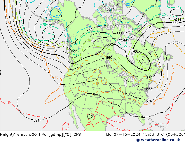 Height/Temp. 500 hPa CFS Mo 07.10.2024 12 UTC