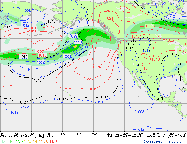 Corrente a getto CFS dom 29.09.2024 12 UTC