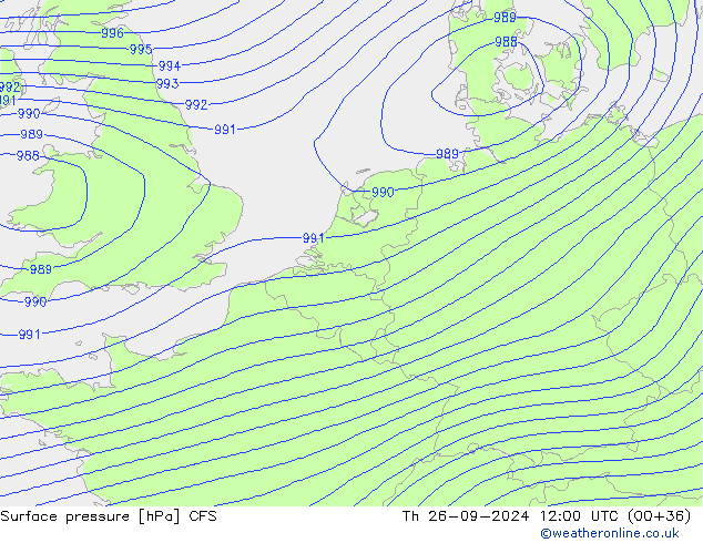 Surface pressure CFS Th 26.09.2024 12 UTC