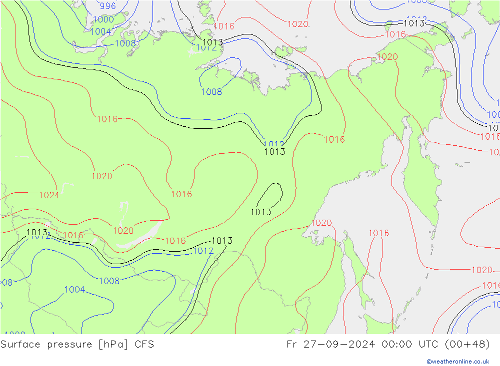 pressão do solo CFS Sex 27.09.2024 00 UTC