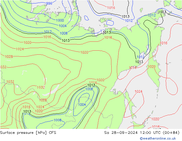 Surface pressure CFS Sa 28.09.2024 12 UTC