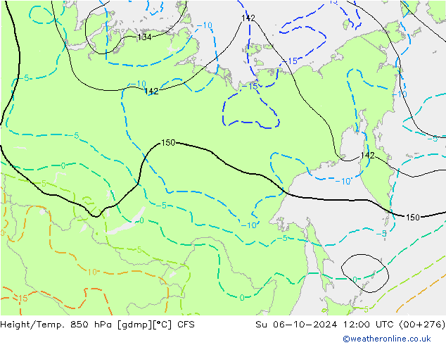 Height/Temp. 850 hPa CFS dom 06.10.2024 12 UTC