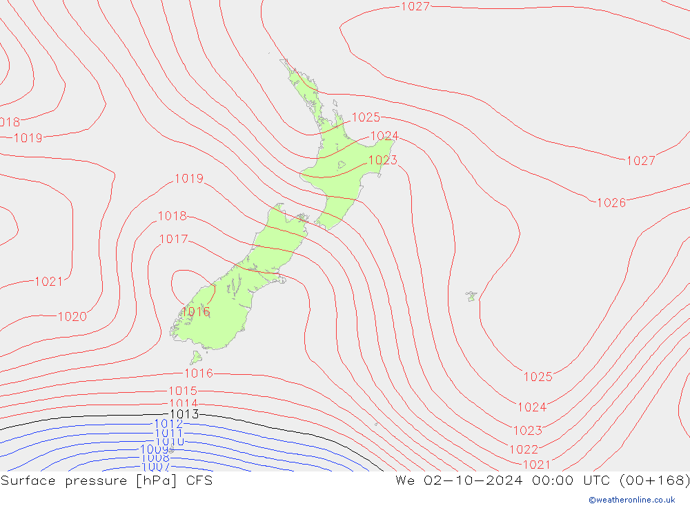 Surface pressure CFS We 02.10.2024 00 UTC