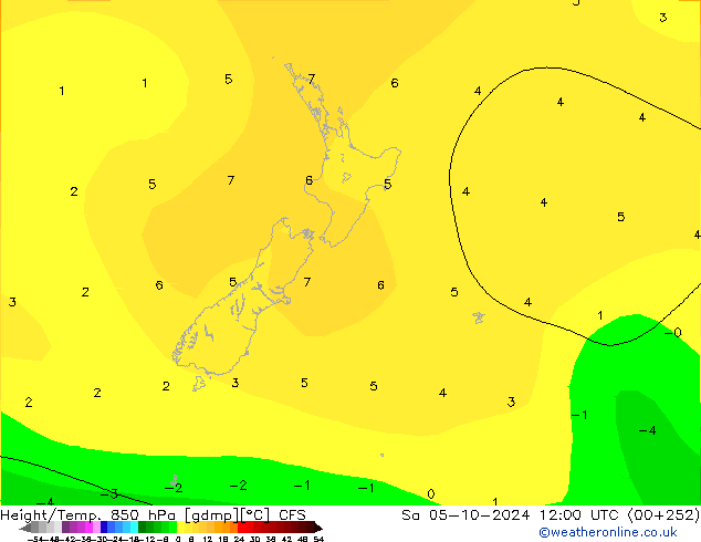 Height/Temp. 850 hPa CFS Sa 05.10.2024 12 UTC